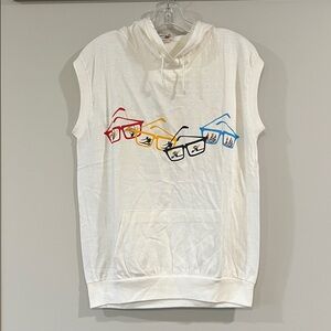 Hobie - White Hoodie, Colorful Glasses Print, large